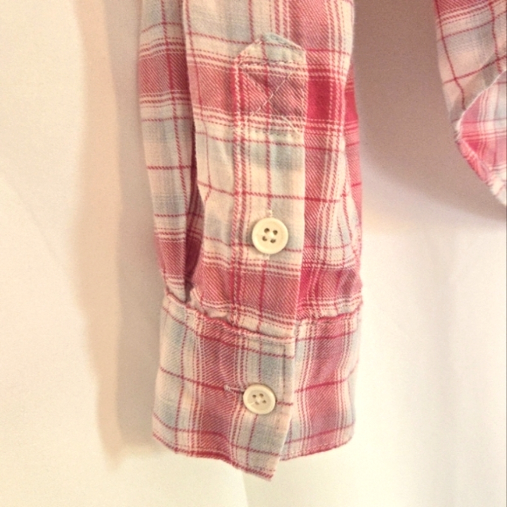( PAIGE ) Long Sleeve, Button-Down Plaid Shirt - Picture 5 of 8